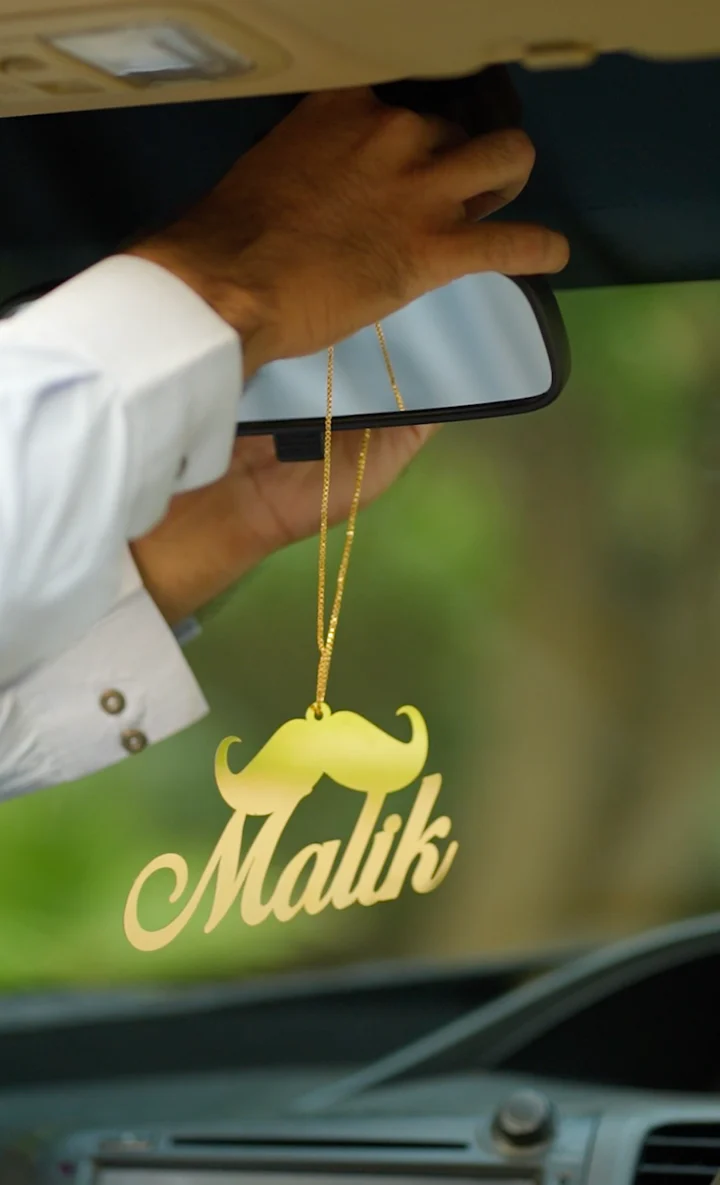 Car hanging with your name