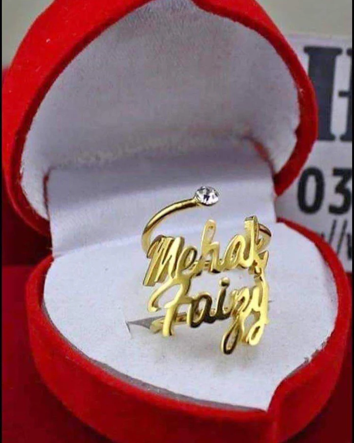 Customized double name Ring